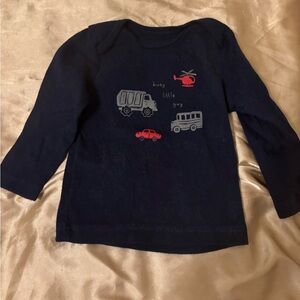 Carter's Navy Shirt with Red and Gray Vehicle Design